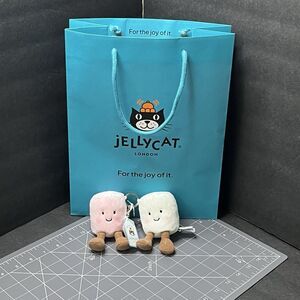 Jellycat Amuseables Pair of Marshmallows Pink and White Bag Charm Authentic NWT